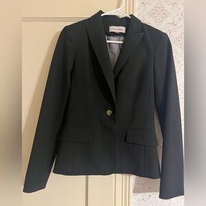 Calvin Klein Black Single-Button Notch-Lapel Blazer